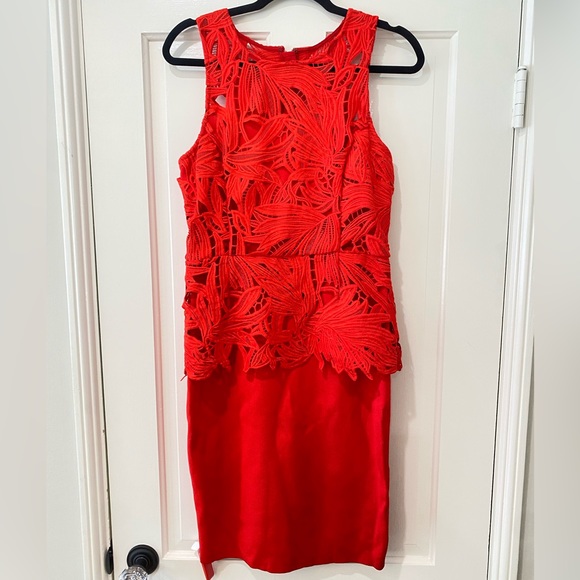 SACHIN & BABI Noir Viola Giupure Lace Peplum Dress - Picture 8 of 17